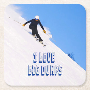 I Liebe Big Dumps Schnee Ski Downhill Rechteckiger Pappuntersetzer