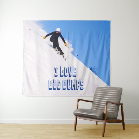 I Liebe Big Dumps Schnee Ski Downhill Wandteppich (Beispiel (Horizontal))