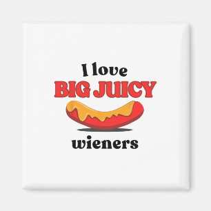 I Liebe Big Juicy Dackeln Funny Hot Dog Grillen Pa Magnet