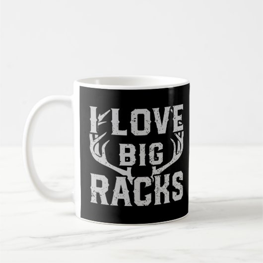 I Liebe Big Racks Funny Deer Elk Buck Jagd Hunte Kaffeetasse (Links)