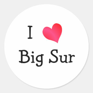 I Liebe Big Sur Runder Aufkleber