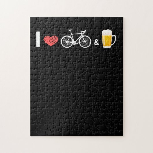I Liebe Bikes und Bier - Fahrrad Puzzle (Vertikal)