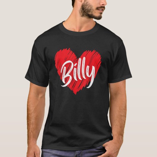 I Liebe Billy Heart Personalisiert Name Billy Vint T-Shirt (Vorderseite)