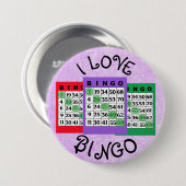 I Liebe BINGO Cards Button (Vorne & Hinten)