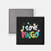 I Liebe Bingo Game Lover Player Spaß Magnet (Vorderseite/Rückseite)