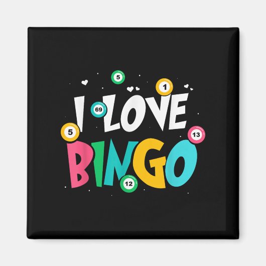 I Liebe Bingo Game Lover Player Spaß Magnet (Vorne)