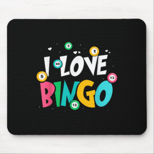 I Liebe Bingo Game Lover Player Spaß Mousepad