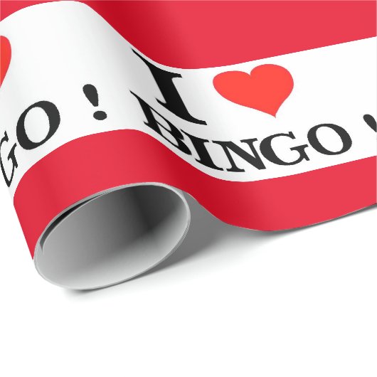 I Liebe Bingo Geschenkpapier (Rolleneckpunkt)