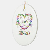 I Liebe Bingo Keramik Ornament (Links)