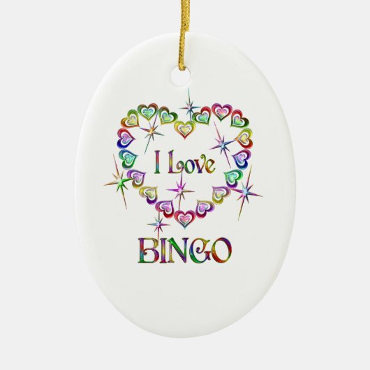 I Liebe Bingo Keramik Ornament (Vorne)