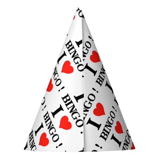 I Liebe Bingo Partyhütchen (Rückseite)