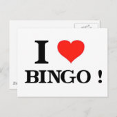 I Liebe Bingo Postkarte (Vorne/Hinten)