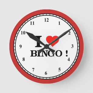 I Liebe-Bingo Runde Wanduhr