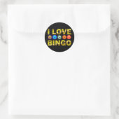 I LIEBE BINGO RUNDER AUFKLEBER (Tasche)