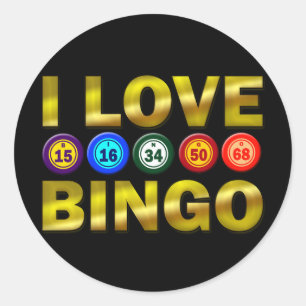 I LIEBE-BINGO RUNDER AUFKLEBER