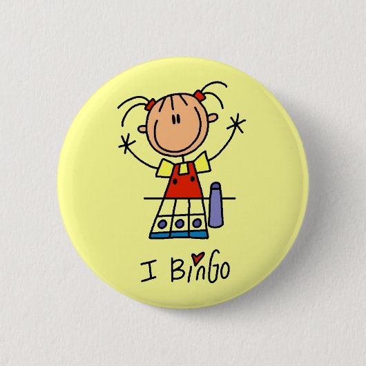 I Liebe-Bingo-T-Shirts und Geschenke Button (Vorderseite)