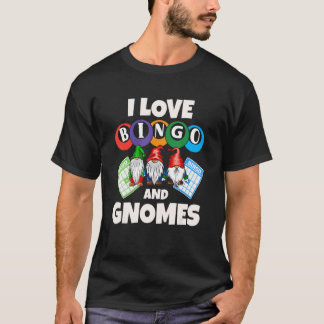 I Liebe Bingo und Gnome T-Shirt