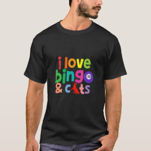 I Liebe Bingo und Katzen Süße Tier Bingo Design T-Shirt