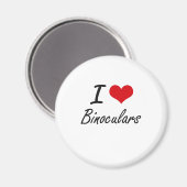 I Liebe Binoculars Artistic Design Magnet (Vorderseite/Rückseite)