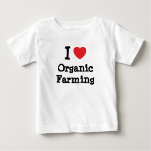 I Liebe Bio Landwirtschaftliches Herz personalisie Baby T-shirt