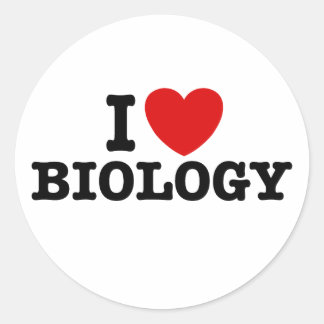 I Liebe Biologie Runder Aufkleber