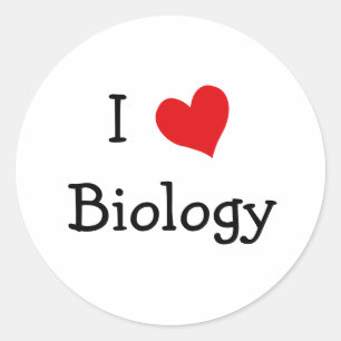 I Liebe Biologie Runder Aufkleber
