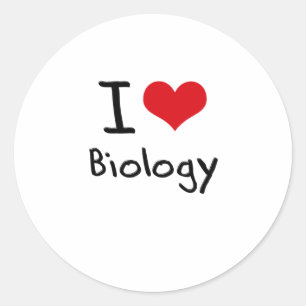 I Liebe Biologie Runder Aufkleber
