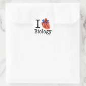 I Liebe Biologie Runder Aufkleber (Tasche)