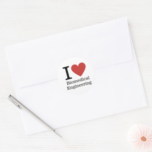 I ❤️ Liebe Biomedizin Runder Aufkleber (Umschlag)