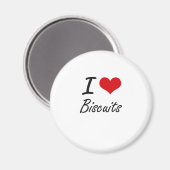I Liebe Biscuits Kunstdesign Magnet (Vorderseite/Rückseite)