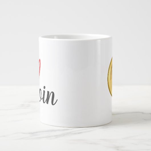 I Liebe Bitcoin Jumbo-Tasse (Vorderseite)