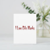 I Liebe Bite Marks Postkarte (Stehend Vorderseite)