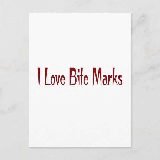 I Liebe Bite Marks Postkarte (Vorderseite)