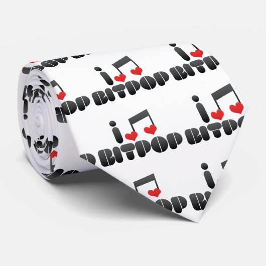 I Liebe Bitpop Krawatte (Gerollt)