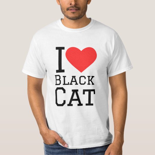 I Liebe Black Cat T-Shirt (Vorderseite)