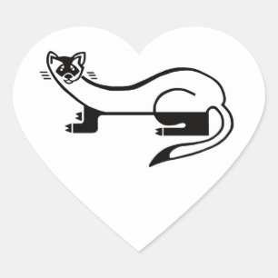I Liebe Black Footed FERRETS - USA - Wildlife Herz-Aufkleber