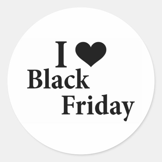 I Liebe Black Friday Runder Aufkleber (Vorderseite)