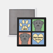 I Liebe Black Russian Terriers Magnet (Vorderseite/Rückseite)