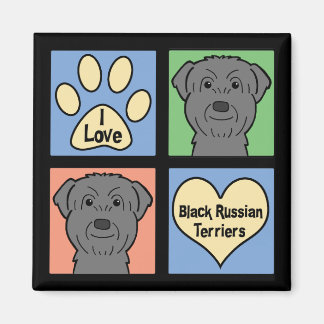I Liebe Black Russian Terriers Magnet