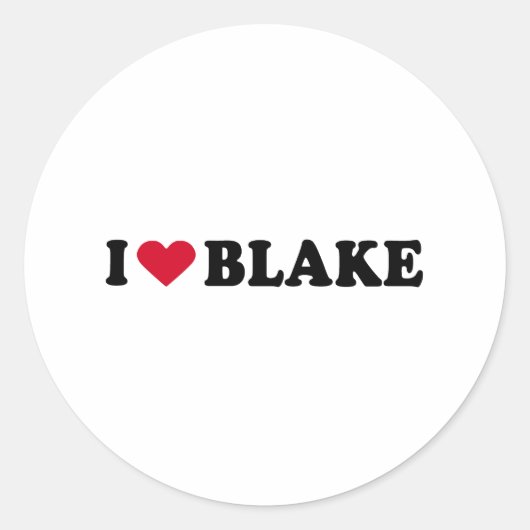I LIEBE BLAKE RUNDER AUFKLEBER (Vorderseite)