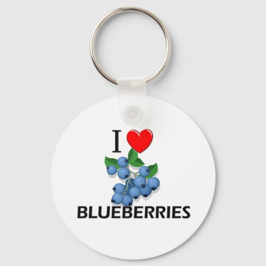 I Liebe Blaubeeren Schlüsselanhänger (Vorderseite)
