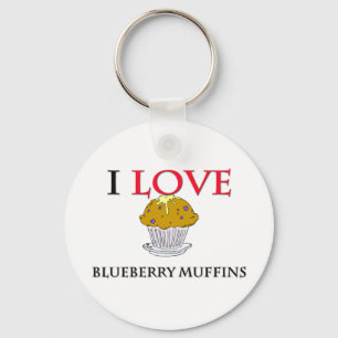 I Liebe-Blaubeermuffins Schlüsselanhänger