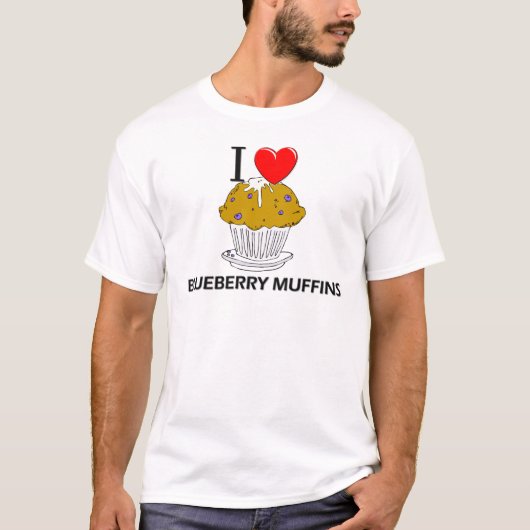 I Liebe-Blaubeermuffins T-Shirt (Vorderseite)