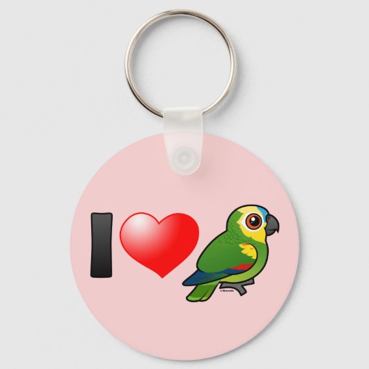 I Liebe Blauer Amazonen Schlüsselanhänger (Vorderseite)