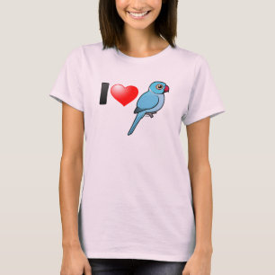 I Liebe-blauer Inder Ringnecks T-Shirt