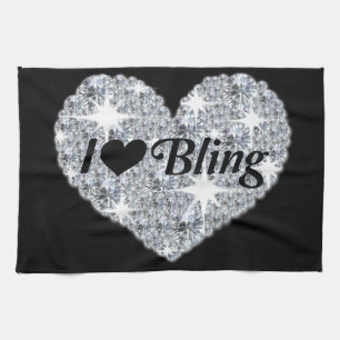 I Liebe Bling Kitetücher in Schwarz Küchentuch