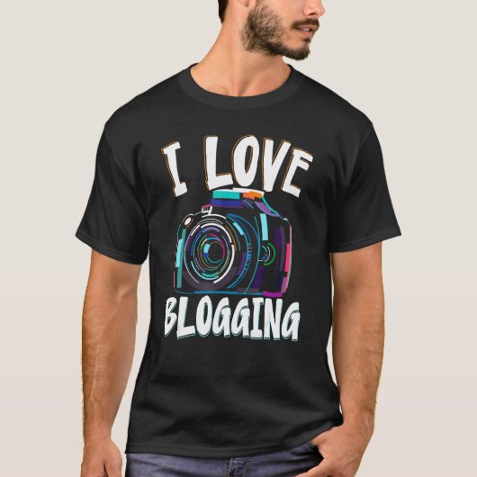 I Liebe Bloggen Social Media Content Creator Vlogg T-Shirt (Vorderseite)