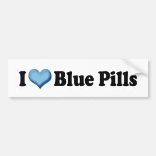 I Liebe Blue Pills Autoaufkleber