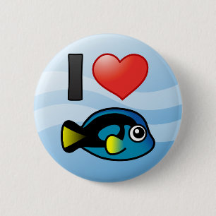 I Liebe Blue Tang Button