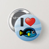 I Liebe Blue Tang Button (Vorne & Hinten)